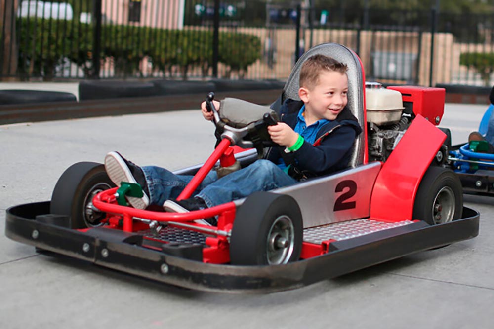 Go-kart rides at kids birthday parties with exciting attractions that make celebrations unforgettable for children.