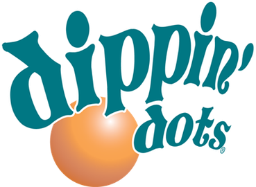 Dippin’ Dots ice cream logo featured as part of the dessert section on Mulligan’s family fun center food menu.