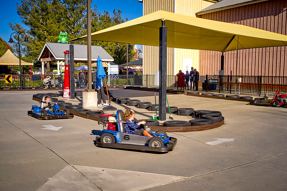 Kids riding rookie go-karts at Murrieta attraction