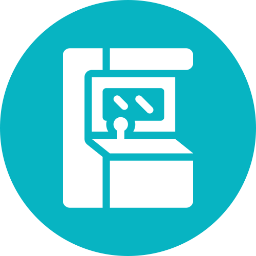 Arcade game icon representing group packages for fun group events and entertainment experiences