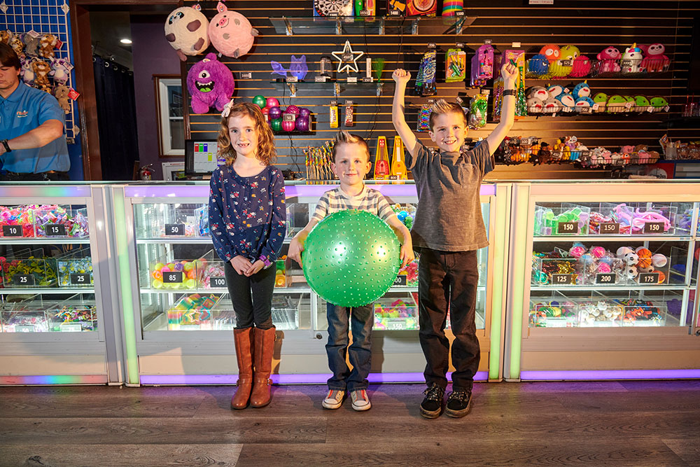 Prize redemption area at Mulligan arcade, a top family attraction in Temecula, CA