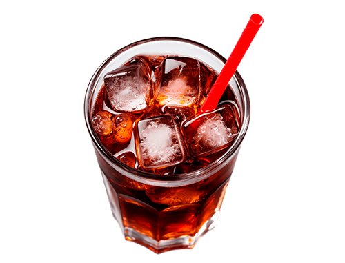Iced soft drink served at Mulligan’s and listed on the family fun center food menu for kids and families.